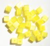 30 6mm Yellow Fiber Optic Cat Eye Cube Beads